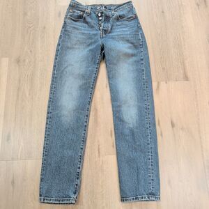Levis 501 Original High Rise Straight Leg 5 Button Fly 25x30 Jeans